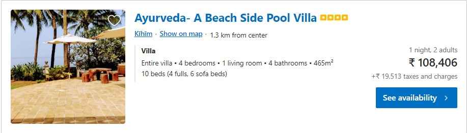 Ayurveda a beach side pool villa